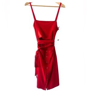 Privacy Please Cut Out with Waist Tie Mini Dress